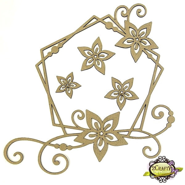 12x12 Floral Hexagon Frame with Flowers
