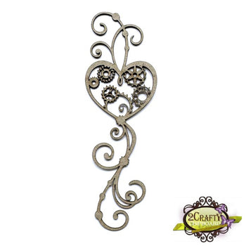 Large Steampunk Flourish Heart