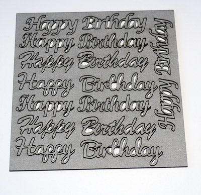 6x6 Happy Birthday Card Word Set